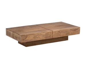 Masívny konferenčný stolík Amberley z mangového dreva, lakovaný, prírodný – 140×70 cm