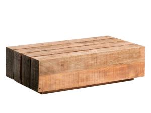Masívny konferenčný stolík Dakota z mangového dreva, lakovaný, hnedý – 120×70 cm