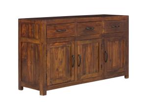 Masívny príborník Palison z palisandru, lakovaný, hnedý – 140×42×80 cm