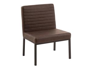Čalúnená stolička Wingston z umelej kože, hnedá – 69×61×94 cm
