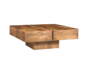 Masívny konferenčný stolík Amberley z mangového dreva, lakovaný, prírodný – 80×80 cm