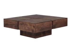 Masívny konferenčný stolík Amberley z akácie, lakovaný, hnedý – 80×80 cm