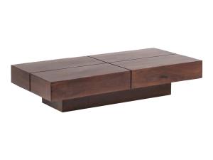 Masívny konferenčný stolík Amberley z akáciového dreva, lakovaný, hnedý – 140×70 cm