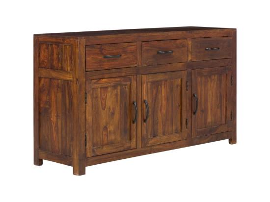 Masivní příborník Palison z palisandru, lakovaný, hnědý – 140×42×80 cm
