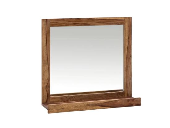 Masivní koupelnové zrcadlo Lagos z palisandru, lakované, hnědé – 70×66 cm