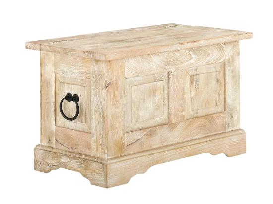 Masivní truhlice Patina hrudníku z mangového dřeva, lakovaná, přírodní barva – 80×45×50 cm