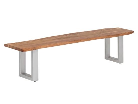Masivní lavice Bullwer z akáciového dřeva, lakovaná, hnědá – 190×40 cm