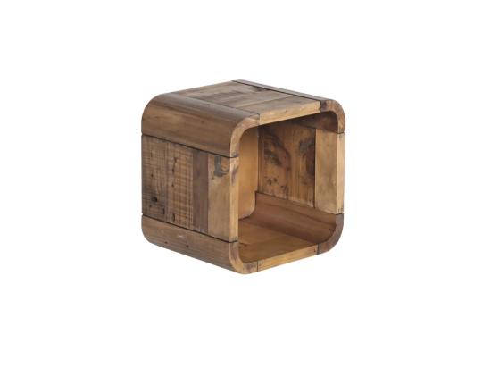 Masivní koupelnová police Dingle z recyklované borovice, lakovaná, přírodní – 30×25×30 cm