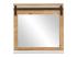 Masivní koupelnové zrcadlo Capera z borovice a MDF, lakované, bílé/hnědé – 70x70 cm