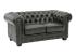 Dvoumístná pohovka Chesterfield z pravé kůže, zelená – 155×90×72 cm
