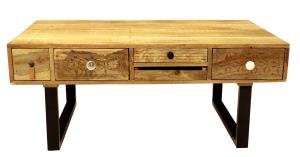 Konferenčný stolík masív kov z dreva mango 110x45x60