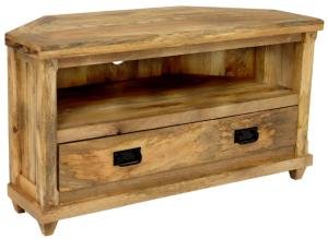Rohový tv stolík z masívu mango 110x60x50