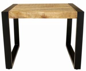 Konferenčný stolík kov drevo mango 60x45x60