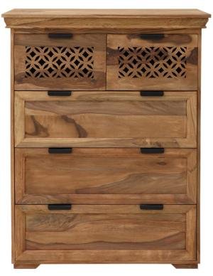 Vysoká komoda so zásuvkami z masívu palisander 90x45x110