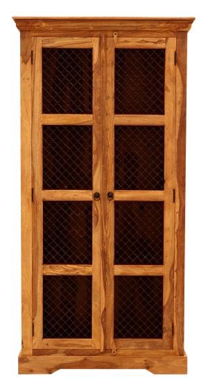 Rustikálna vitrína z masívu palisander 100x45x200