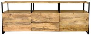 TV stolík masív kov a dreva mango 160x60x45