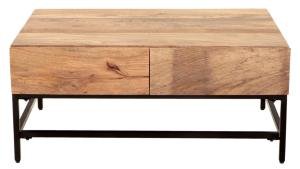 Konferenčný stolík kov drevo mango 90x40x60